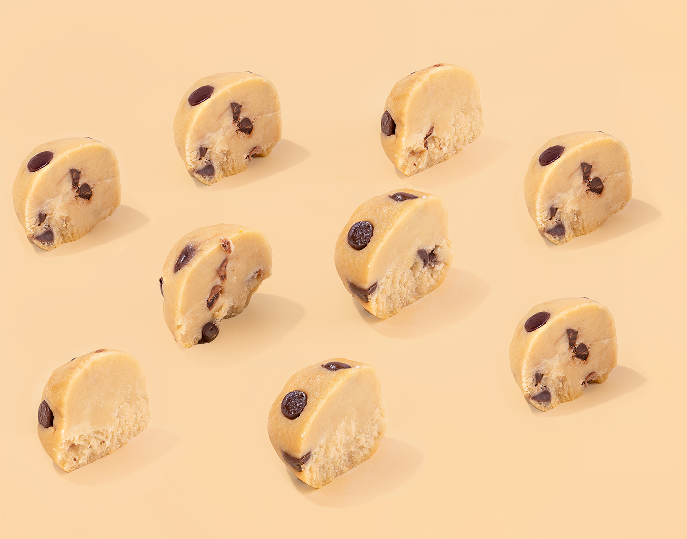 Probites Cookie Dough — scattered halves arrangement