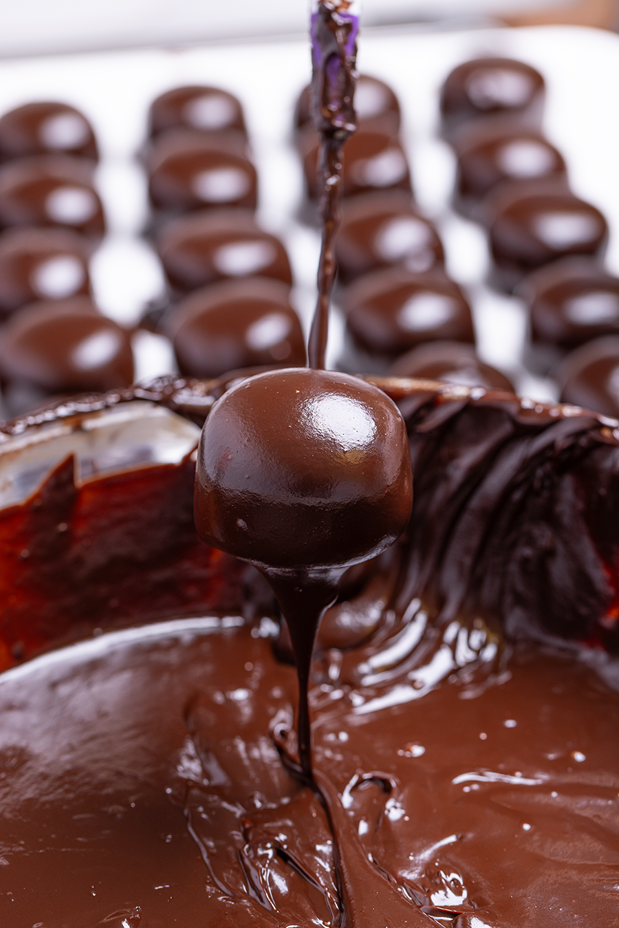 Probites Craft & Process — chocolate dipping process