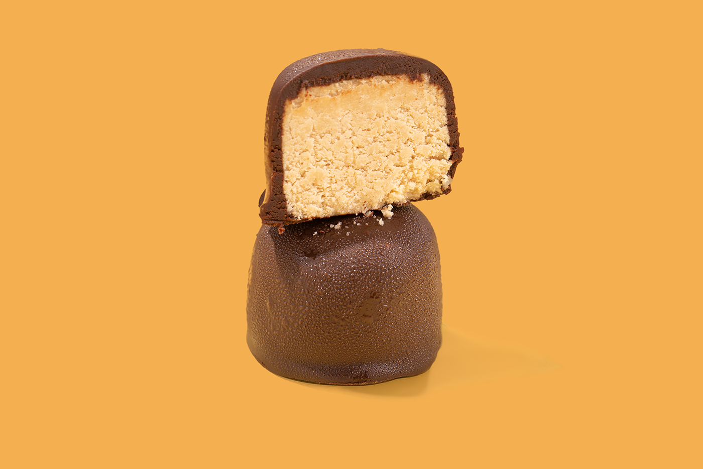 Probites Peanut Butter Coconut — stacked half on full bite