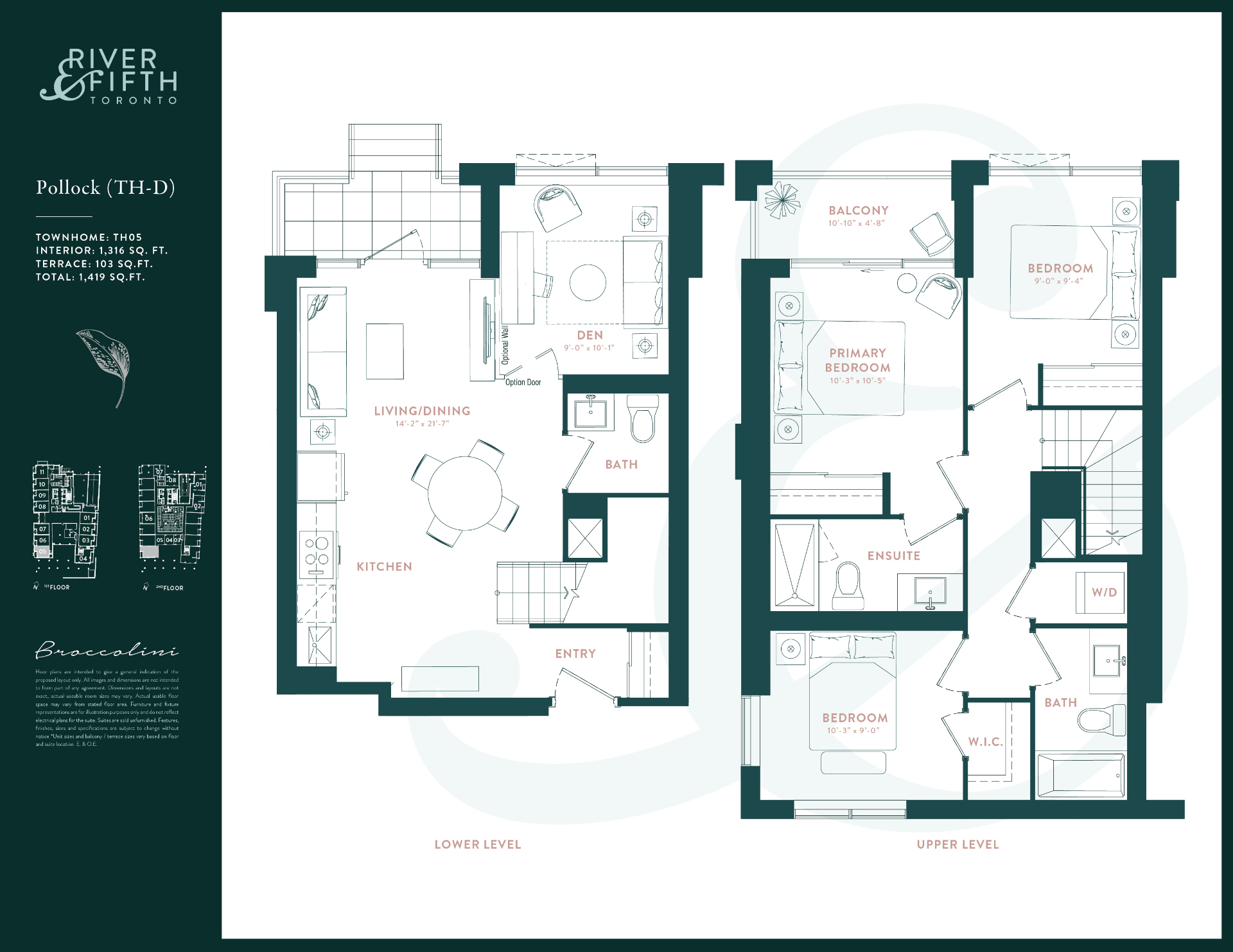 River & Fifth — Pollock TH05 redesigned spec sheet, page 2